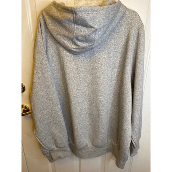 Adidas Women Solid Linear Logo Graphic Fleece Pullover Hoodie Size 4XL Gray NWT - Picture 2 of 5
